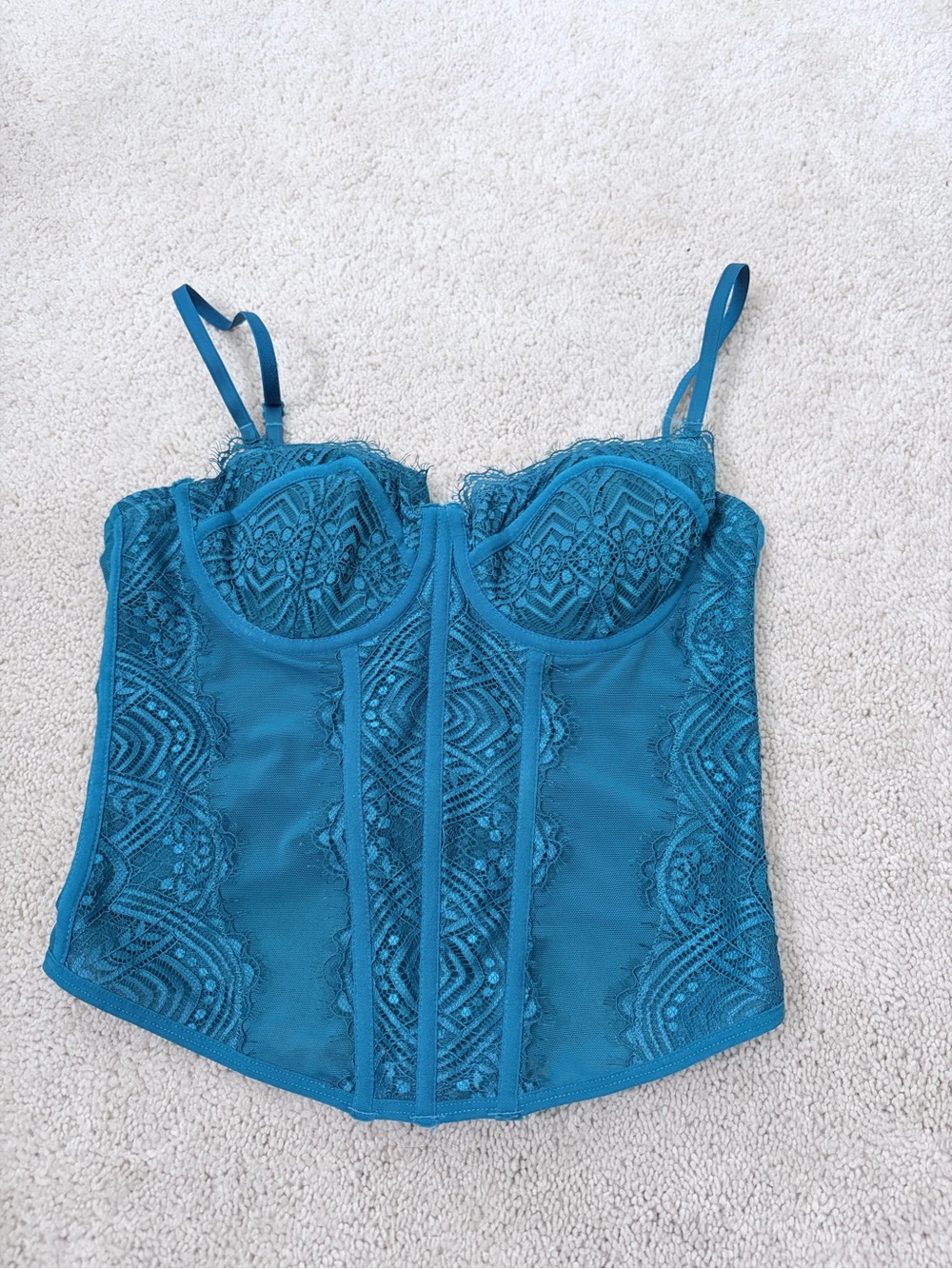 Garage Teal Lace Bustier Camisole